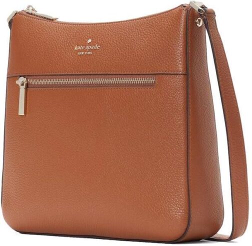 Kate Spade New York crossbody bag for women Leila top zip purse handbag for women, Warm ginger, Medium