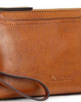 Kattee Leather Crossbody Bags for Women Trendy, Small Shoulder Purses and Handbags, Wristlet Clutch Wallet with 2 Straps