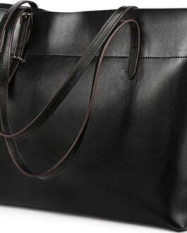 Kattee Vintage Genuine Leather Tote Shoulder Bag for Women Satchel Handbag with Top Handles
