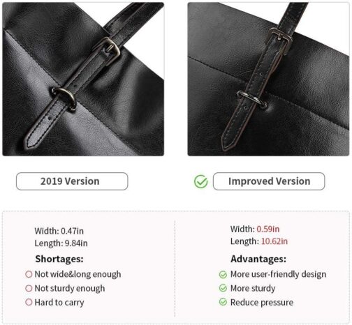 Kattee Vintage Genuine Leather Tote Shoulder Bag for Women Satchel Handbag with Top Handles - Image 6