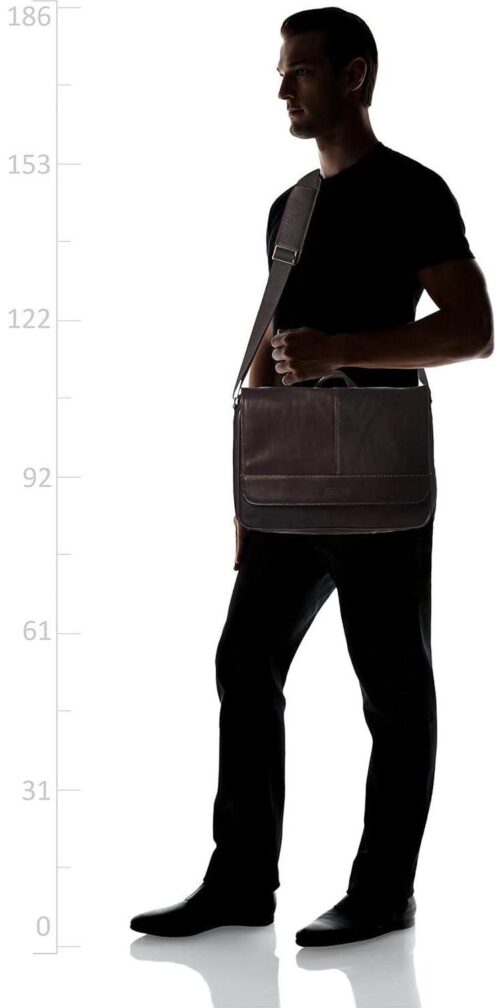 Kenneth Cole REACTION Risky Business Messenger Full-Grain Colombian Leather Crossbody Laptop Case and Tablet Day Bag - Image 9