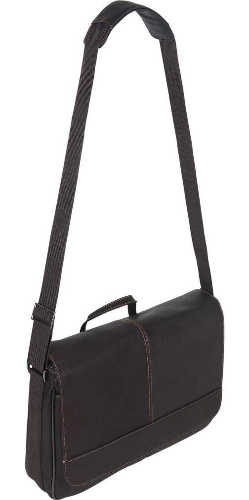 Kenneth Cole REACTION Risky Business Messenger Full-Grain Colombian Leather Crossbody Laptop Case and Tablet Day Bag - Image 5