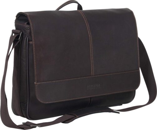 Kenneth Cole REACTION Risky Business Messenger Full-Grain Colombian Leather Crossbody Laptop Case and Tablet Day Bag - Image 3
