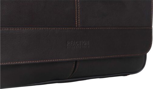 Kenneth Cole REACTION Risky Business Messenger Full-Grain Colombian Leather Crossbody Laptop Case and Tablet Day Bag - Image 8