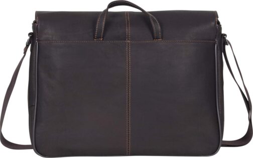 Kenneth Cole REACTION Risky Business Messenger Full-Grain Colombian Leather Crossbody Laptop Case and Tablet Day Bag - Image 2