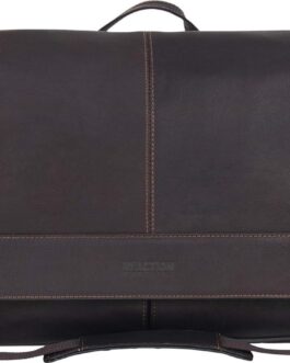 Kenneth Cole REACTION Risky Business Messenger Full-Grain Colombian Leather Crossbody Laptop Case and Tablet Day Bag