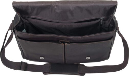 Kenneth Cole REACTION Risky Business Messenger Full-Grain Colombian Leather Crossbody Laptop Case and Tablet Day Bag - Image 6