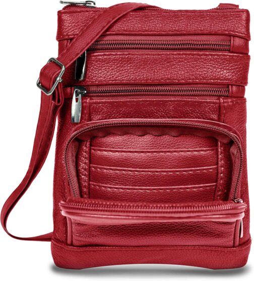 Krediz leather crossbody bags for women, Multi Pocket crossbody purse with Adjustable Strap, Soft and Durable Leather Purse - Image 9