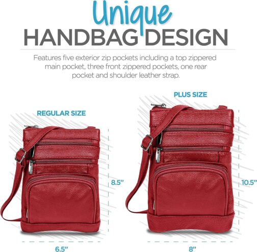 Krediz leather crossbody bags for women, Multi Pocket crossbody purse with Adjustable Strap, Soft and Durable Leather Purse - Image 3