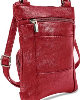 Krediz leather crossbody bags for women, Multi Pocket crossbody purse with Adjustable Strap, Soft and Durable Leather Purse