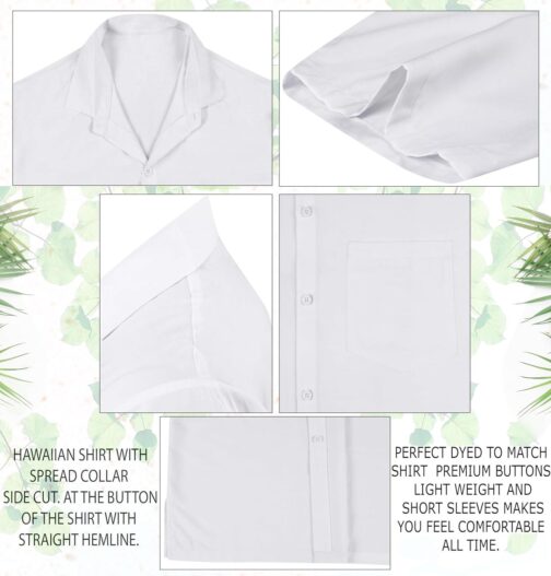 LA LEELA Mens Short Sleeve Button Down Casual Shirts Beach Summer Solid Work Shirt Vacation Camp Collared Shirts for Men - Image 5