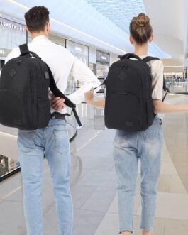 LOVEVOOK Black Backpack for Women Men, School Bookbag with Laptop Compartment for College Work Travel, Water Resistant Daypack, Fit 15.6  Laptop