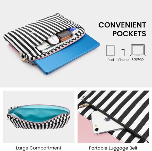 LOVEVOOK Computer Bag for Women Laptop Messenger Bag for Work College, Slim-Pink, 15.6-Inch - Image 4