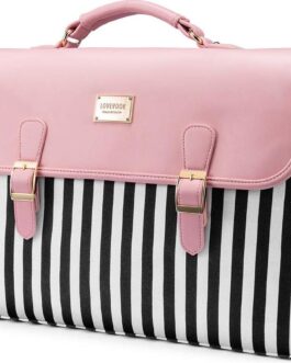 LOVEVOOK Computer Bag for Women Laptop Messenger Bag for Work College, Slim-Pink, 15.6-Inch