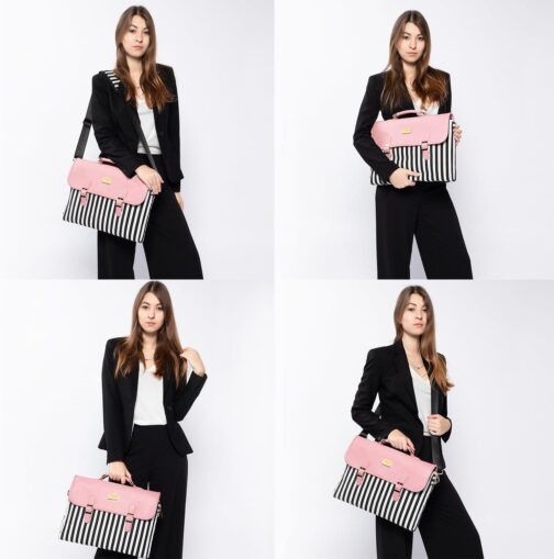 LOVEVOOK Computer Bag for Women Laptop Messenger Bag for Work College, Slim-Pink, 15.6-Inch - Image 2