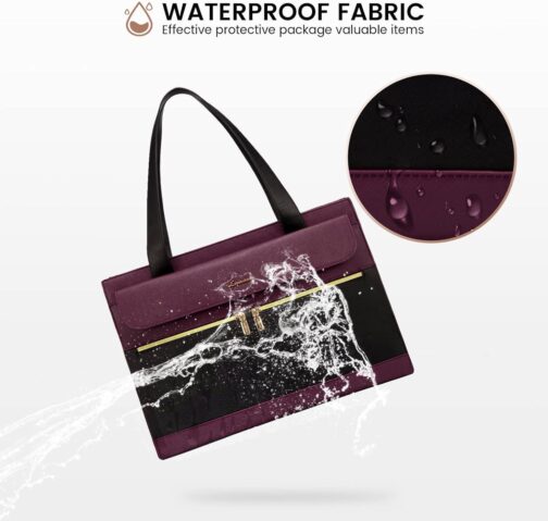 LOVEVOOK Laptop Bag for Women 15.6 Inch Laptop Tote Work Bag Professional Leather Computer Briefcase Waterproof Business Teacher Office Bag Handbag - Image 5