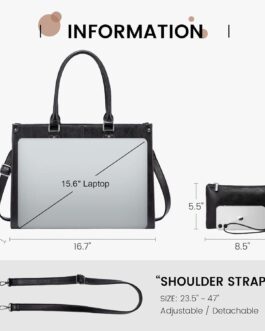 LOVEVOOK Laptop Bag for Women, 15.6 inch Laptop Tote Bag Vintage Work Bags for Women Computer Bag Office Briefcase Handbag