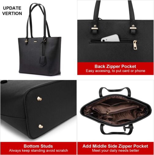LOVEVOOK Purse for Women Fashion Tote Bag Shoulder Handbags Top Handle Satchel Bags with External Pocket - Image 3