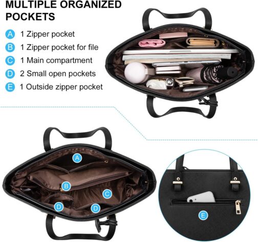 LOVEVOOK Purse for Women Fashion Tote Bag Shoulder Handbags Top Handle Satchel Bags with External Pocket - Image 2