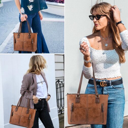LOVEVOOK Purses Tote Bag for Women, Handbags Large Shoulder Bag, Leather Work Bags with Multi-Pockets, Designer Hobo Satchel - Image 3