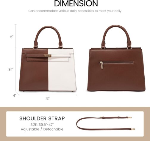 LOVEVOOK Purses and Handbags for Women PU Leather Multiple Pockets Satchel Shoulder Bags Top Handle Tote Bag for Ladies - Image 3