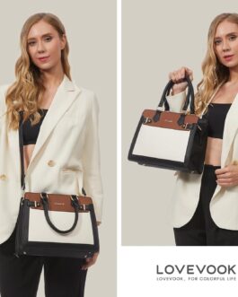 LOVEVOOK Purses and Handbags for Women, Tote Shoulder Bag Satchel Black Purse and PU Leather Top Handle for ladies