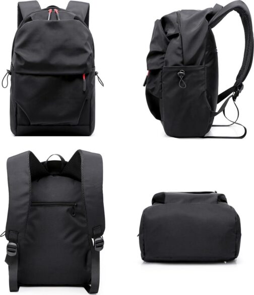 Laptop Backpack for Men Women Waterproof Black College Backpacks Lightweight Travel Rucksack Middle School Bag For Girls Boys (Black) - Image 5