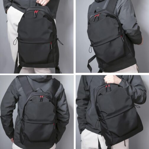 Laptop Backpack for Men Women Waterproof Black College Backpacks Lightweight Travel Rucksack Middle School Bag For Girls Boys (Black) - Image 2