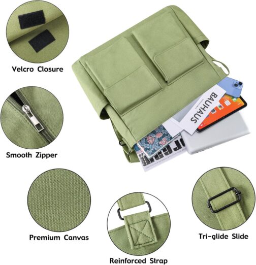 Laptop Messenger Bag for Women Men, Canvas Tote Cross-body Shoulder Bag with Laptop Sleeve, Canvas Messenger Bag for Work - Image 4