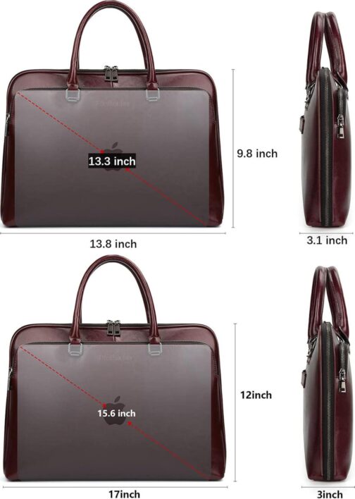 Laptop Messenger shoulder bag: Genuine Leather work Briefcase 13.3 15.6 inch designer handbag - Image 2