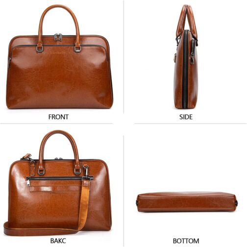 Laptop Messenger shoulder bag: Genuine Leather work Briefcase 13.3 15.6 inch designer handbag - Image 6