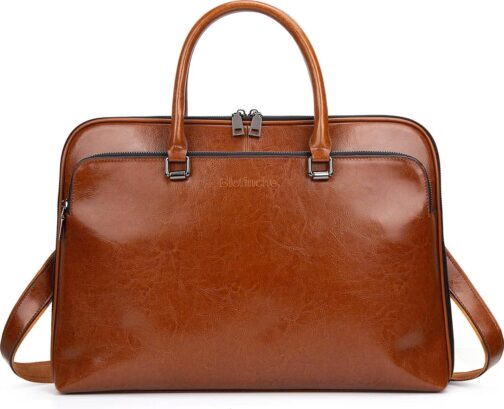 Laptop Messenger shoulder bag: Genuine Leather work Briefcase 13.3 15.6 inch designer handbag