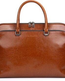 Laptop Messenger shoulder bag: Genuine Leather work Briefcase 13.3 15.6 inch designer handbag