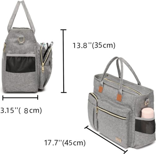 Laptop Tote Bag, Middle Size Computer Messenger Teacher Bag with 15.6'' Padded Laptop Sleeve - Image 7