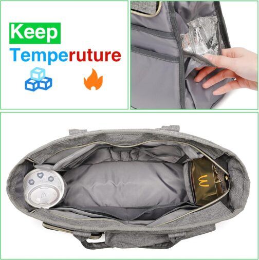 Laptop Tote Bag, Middle Size Computer Messenger Teacher Bag with 15.6'' Padded Laptop Sleeve - Image 3