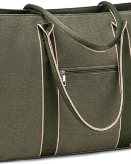 Laptop Tote Bag for Women Work 15.6 inch Canvas Shoulder Bags Computer Messenger Purse Teacher Handbag Office Briefcase