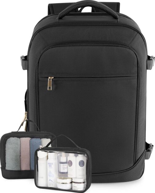 Large Backpack for Men Women, Travel Backpack Flight-approved Personal Item Size, 40L Carry on Backpack Casual Daypack, Black - Image 2