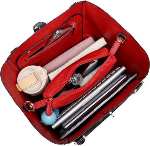 Large Capacity Work Tote Bags for Women's Leather Big Purses and handbags ladies Waterproof Big Shoulder commuter Bag - Image 4
