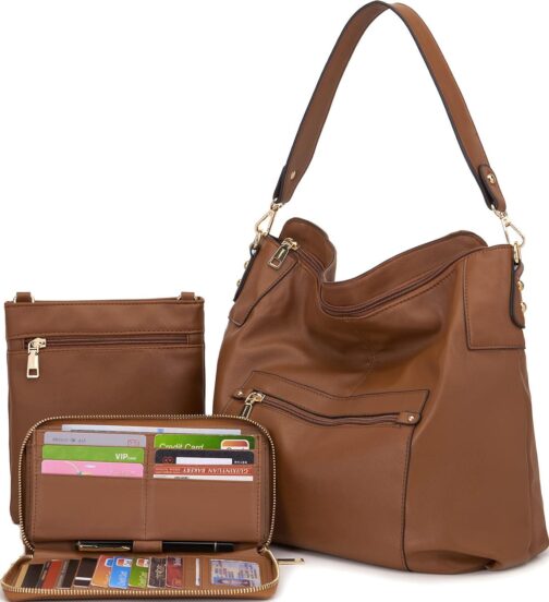 Large Crossbody Bags Ladies Shoulder Handbags Purse and Wallet Set for Women Totes Hobo Purses - Image 7