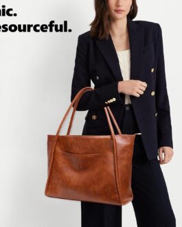 Large Tote Bag for Women Work with Zipper 16L Vegan Leather Ladies Travel Purses and Handbags