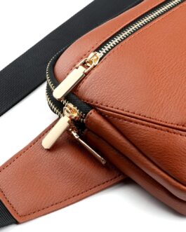 Leather Fanny Packs for Women Fashionable Plus Size Black Fanny Pack for Men Cute Crossbody Bags Belt Bag Waist Pack With Large Capacity Casual Hip Bum Bag for Disney Travel Running Hiking Pink Brown