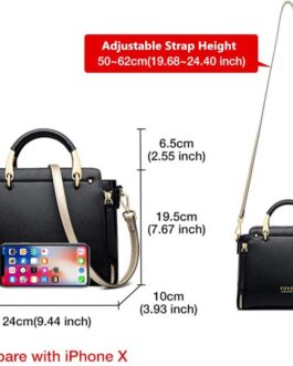 Leather Handbags for Women, Ladies Top-handle Bags with Adjustable Strap