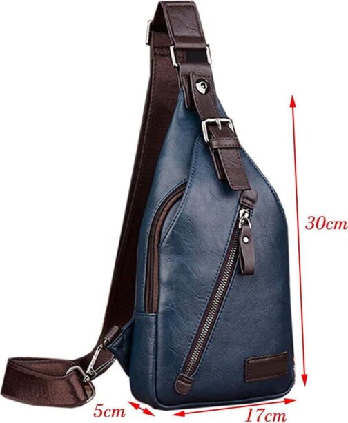 Leather Sling Bag Crossbody Backpack Daypack for Men Women Outdoor Travel Camping Fishing Hunting Hiking Crossbody Shoulder Chest Pack - Image 8
