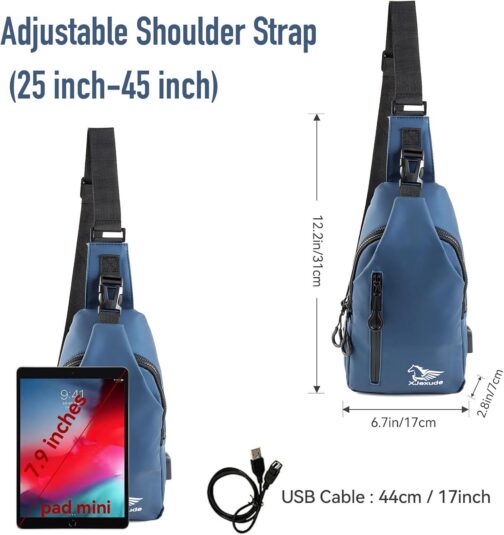 Leather Sling Bag for Women Men Crossbody Bag Waterproof Small Sling Backpack Lightweight Anti Theft Travel Bag - Image 4