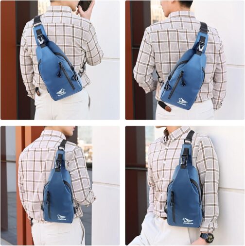 Leather Sling Bag for Women Men Crossbody Bag Waterproof Small Sling Backpack Lightweight Anti Theft Travel Bag - Image 7