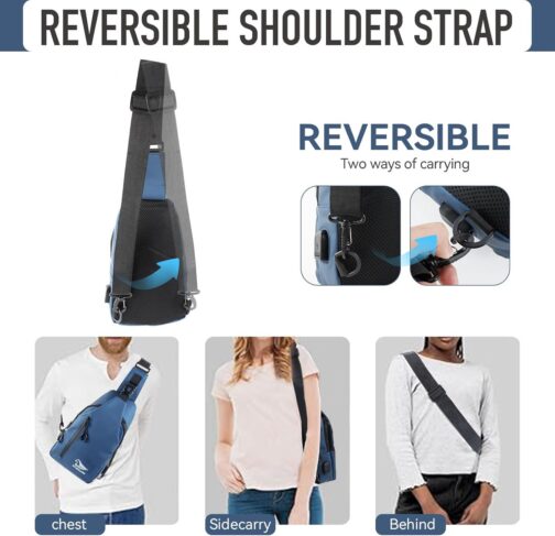 Leather Sling Bag for Women Men Crossbody Bag Waterproof Small Sling Backpack Lightweight Anti Theft Travel Bag - Image 6