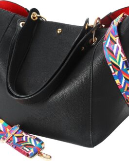 Leather Work Tote Bag for Women Large Capacity Waterproof Purse and handbags Ladies Big Shoulder Bag Black