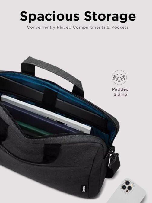 Lenovo Laptop Bag T210, Messenger Shoulder Bag for Laptop or Tablet, Sleek, Durable and Water-Repellent Fabric - Image 2