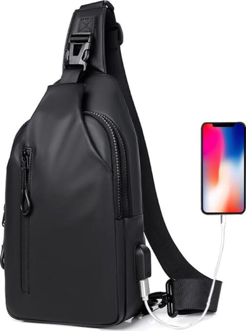 Lightweight Sling Bag Waterproof Crossbody Sling Backpack Small Chest Shoulder Backpack for Men Women(black) - Image 8
