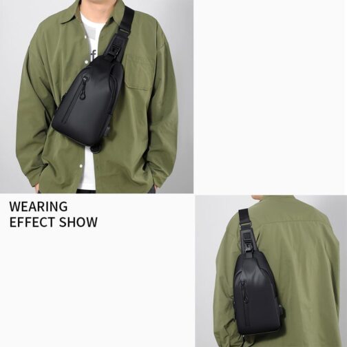 Lightweight Sling Bag Waterproof Crossbody Sling Backpack Small Chest Shoulder Backpack for Men Women(black) - Image 7